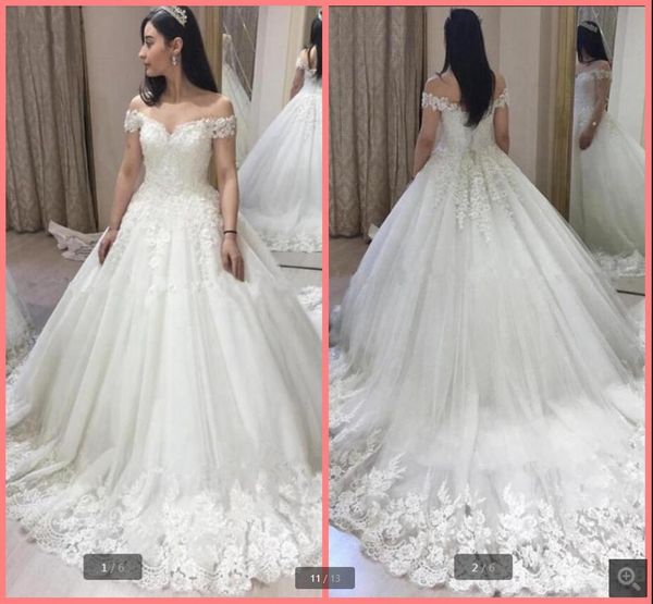 2021 robe de soiree vintage off the shoulder ball gown wedding dresses lace appliques princess puffy corset modest bride dress court train g, White
2021 robe de soiree vintage off the shoulder ball gown wedding dresses lace appliques princess puffy corset modest bride dress court train g, White