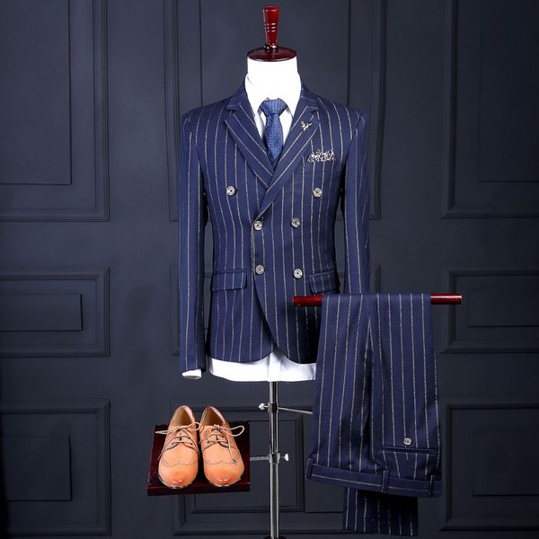 men's suits & blazers dark blue stripe men's suit for the business summer only breasted blazers ample lapel suits peaked fine jack, White;black
men's suits & blazers dark blue stripe men's suit for the business summer only breasted blazers ample lapel suits peaked fine jack, White;black