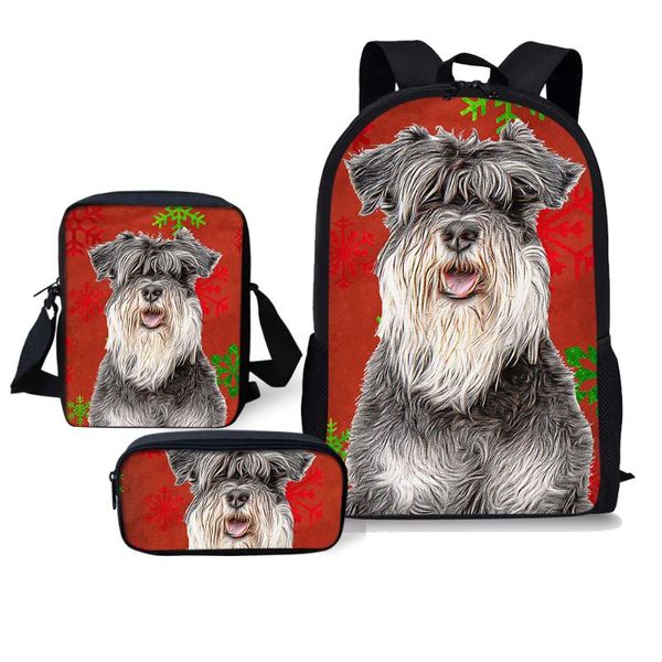 school bag for teenage girls 3pcs sets women backpack schnauzer dog animals prints primary student travel rucksack drop bags
school bag for teenage girls 3pcs sets women backpack schnauzer dog animals prints primary student travel rucksack drop bags
