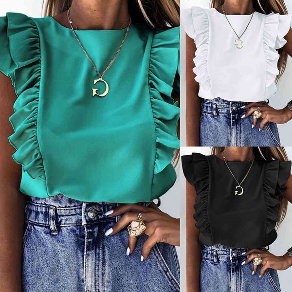 elegant solid color ruffle blouse women shirt 2021 summer o neck pleated blusa lady 3xl new casual button sleeveless #s x0521, White
elegant solid color ruffle blouse women shirt 2021 summer o neck pleated blusa lady 3xl new casual button sleeveless #s x0521, White