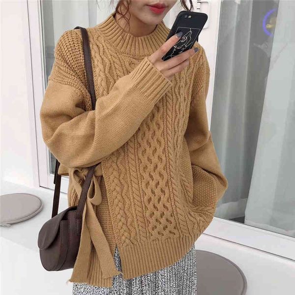 vintage twist knit pullovers ol pull femme hiver sweaters long sleeve solid loose sweater women roupa feminina 210421, White;black
vintage twist knit pullovers ol pull femme hiver sweaters long sleeve solid loose sweater women roupa feminina 210421, White;black