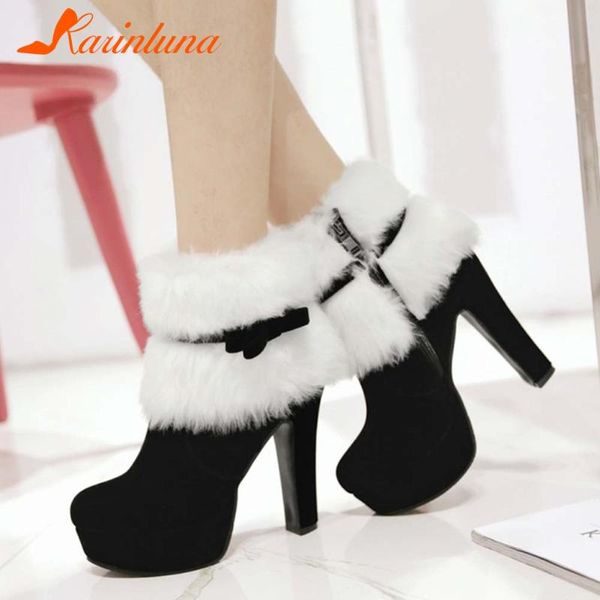 boots karin 2021 fashionable female shoes short plush round toe platform spike heels bowknot ankle flock, Black
boots karin 2021 fashionable female shoes short plush round toe platform spike heels bowknot ankle flock, Black