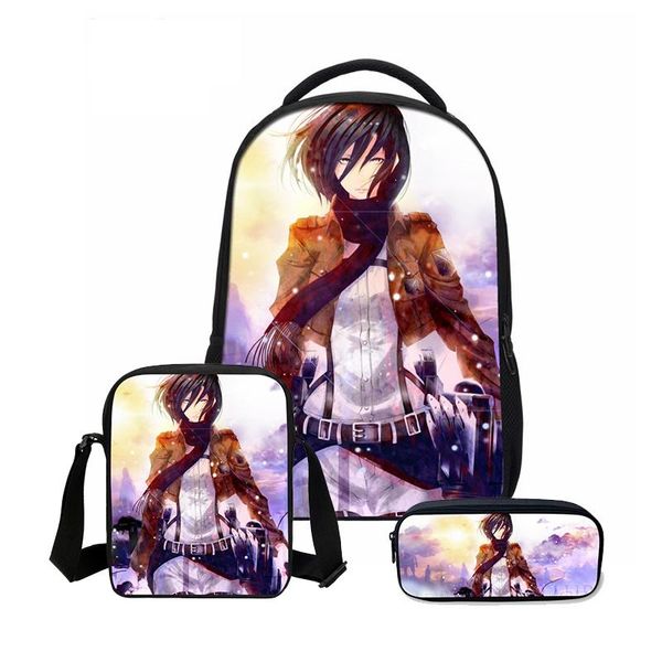 backpack children school bags teenagers girls attack on titan prints rucksack backpacks 3pcs/set mochila kids cartoon shoulder bag
backpack children school bags teenagers girls attack on titan prints rucksack backpacks 3pcs/set mochila kids cartoon shoulder bag
