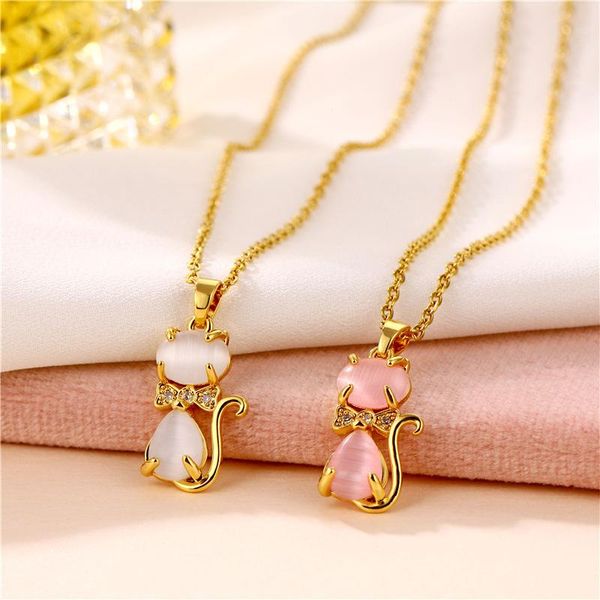pendant necklaces cute cat titanium steel necklace woman girl exquisite clavicle chain romantic valentine's day gift wedding party jewe, Silver
pendant necklaces cute cat titanium steel necklace woman girl exquisite clavicle chain romantic valentine's day gift wedding party jewe, Silver