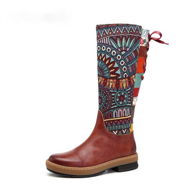 boots vintage mid-calf women shoes bohemian retro genuine leather motorcycle printed side zipper back lace up botas, Black
boots vintage mid-calf women shoes bohemian retro genuine leather motorcycle printed side zipper back lace up botas, Black