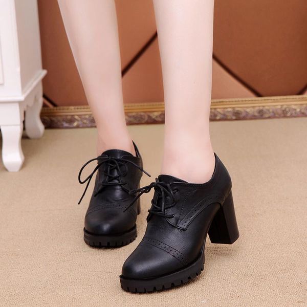 dress shoes 2021 pumps women casual woman metal buckle lace up leather platform square high heels ladies, Black
dress shoes 2021 pumps women casual woman metal buckle lace up leather platform square high heels ladies, Black