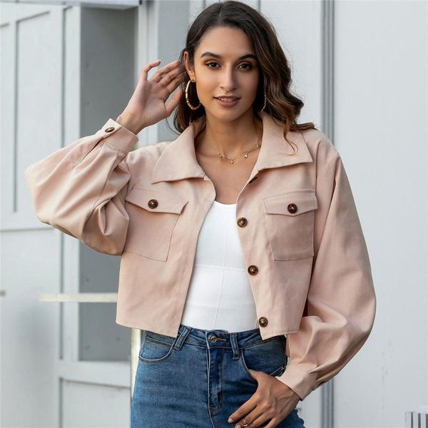 women's jackets women spring autumn single breasted casual outwear coat 2021 fashion pockets short ladies lantern sleeve pink jacke, Black;brown
women's jackets women spring autumn single breasted casual outwear coat 2021 fashion pockets short ladies lantern sleeve pink jacke, Black;brown