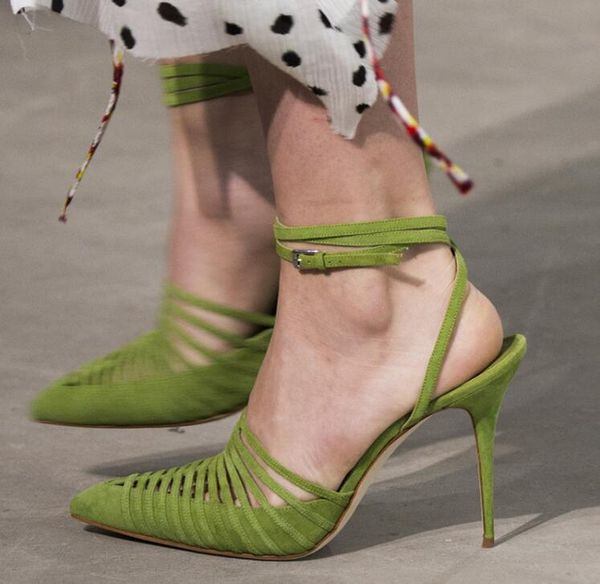 elegant green heels women sandals 2021 pointed toe ankle lace-up cross strappy ladies hollow wedding shoes bride dress, Black
elegant green heels women sandals 2021 pointed toe ankle lace-up cross strappy ladies hollow wedding shoes bride dress, Black