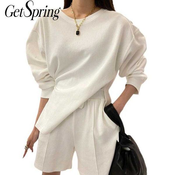 getspring women sets o neck puff sleeve split hoodie high waist lace up short two piece chic casual loose shorts suit 210601, White
getspring women sets o neck puff sleeve split hoodie high waist lace up short two piece chic casual loose shorts suit 210601, White