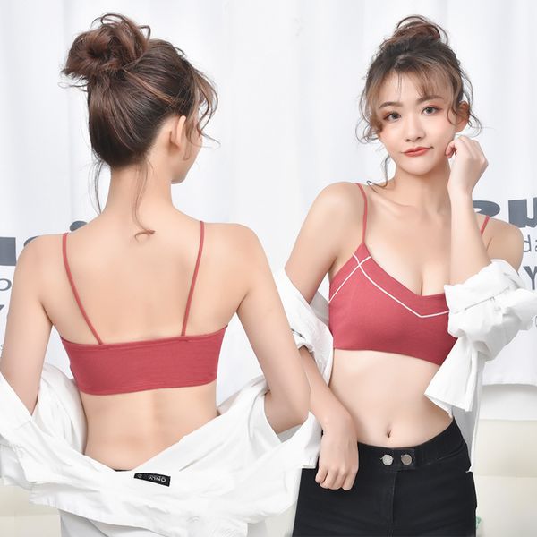 six rabbit simple girl's vest bra without steel ring medium thick comfortable underwear women's cotton, Black;white
six rabbit simple girl's vest bra without steel ring medium thick comfortable underwear women's cotton, Black;white