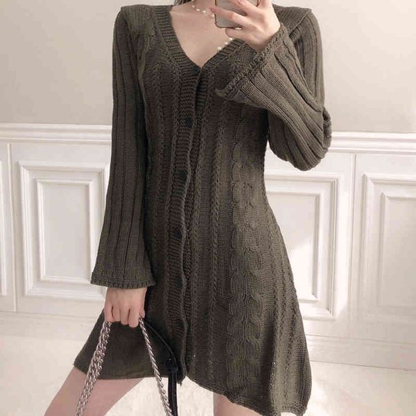 casual dresses spring autumn new v-neck jersey dress knitted sweaters women elegant slim fashion long pagoda sleeve mini skirt 1hy, Black;gray
casual dresses spring autumn new v-neck jersey dress knitted sweaters women elegant slim fashion long pagoda sleeve mini skirt 1hy, Black;gray