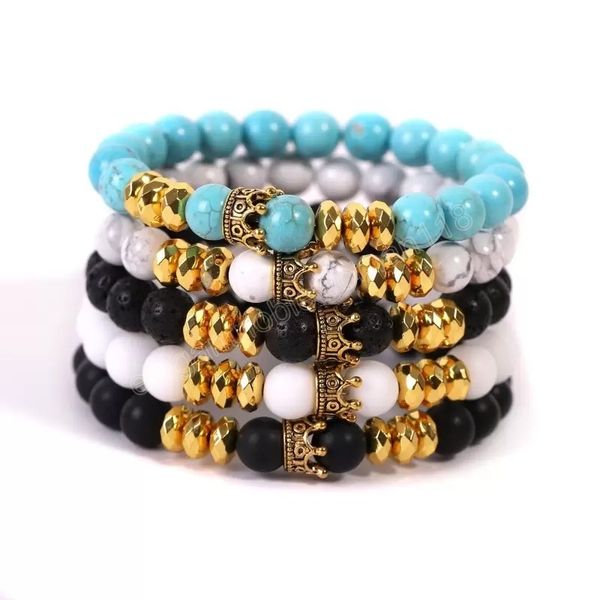gold crown bracelet natural stone lava rock turquoise beaded strands bracelets wristband women men fashion jewelry, Black
gold crown bracelet natural stone lava rock turquoise beaded strands bracelets wristband women men fashion jewelry, Black