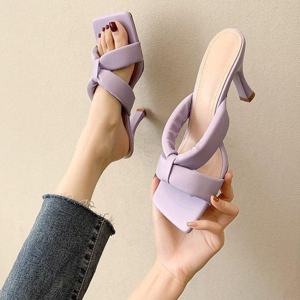 slippers 2021 summer women's square toe solid thin high heels elegant ladies comfor shoes outdoor fashion concise women sandals, Black
slippers 2021 summer women's square toe solid thin high heels elegant ladies comfor shoes outdoor fashion concise women sandals, Black