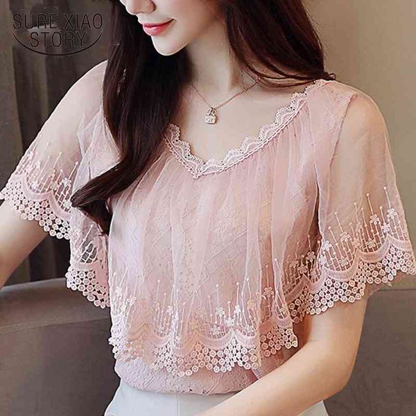 and summer blouse shirt fashion women blouses short sleeve lace female blusa feminina 0788 30 210417, White
and summer blouse shirt fashion women blouses short sleeve lace female blusa feminina 0788 30 210417, White