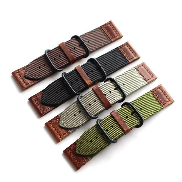 watch bands 4 color nylon watchbands nato strap 18mm 20mm 22mm 24mm, sport + genuine leather strap, men and women's wristband, Black;brown
watch bands 4 color nylon watchbands nato strap 18mm 20mm 22mm 24mm, sport + genuine leather strap, men and women's wristband, Black;brown