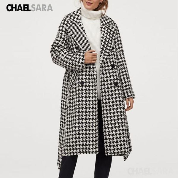 women's wool & blends 2021 autumn winter vintage plaid long woolen coats women elegant office trench outwear femal casual overcoats, Black
women's wool & blends 2021 autumn winter vintage plaid long woolen coats women elegant office trench outwear femal casual overcoats, Black
