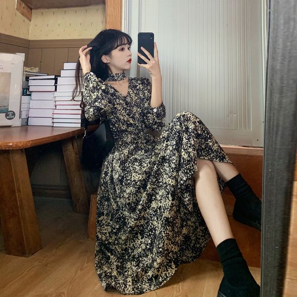 casual dresses cmaz high waist over knee women's dress french spring and autumn floral chiffon long 9m2j, Black;gray
casual dresses cmaz high waist over knee women's dress french spring and autumn floral chiffon long 9m2j, Black;gray