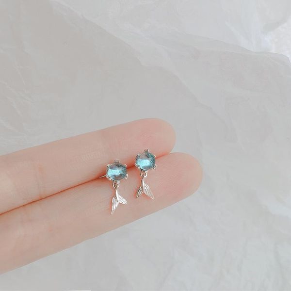 stud simple sweet mermaid fishtail blue crystal silver color earrings for women girls korean fashion luxury jewelry sd2289, Golden;silver
stud simple sweet mermaid fishtail blue crystal silver color earrings for women girls korean fashion luxury jewelry sd2289, Golden;silver