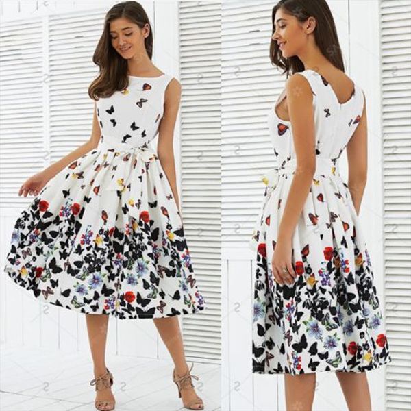 fashion summer plus size womens dress sleeveless vintage floral elegant swing printing pleat cap sleeve retro dresses, Black;gray
fashion summer plus size womens dress sleeveless vintage floral elegant swing printing pleat cap sleeve retro dresses, Black;gray