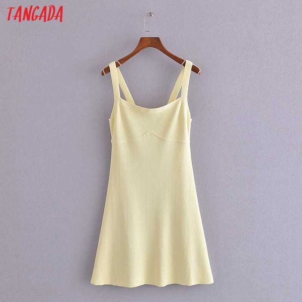 tangada summer women romantic yellow knit dress sleeveless backless females mini dresses vestidos 3h340 210609, Black;gray
tangada summer women romantic yellow knit dress sleeveless backless females mini dresses vestidos 3h340 210609, Black;gray
