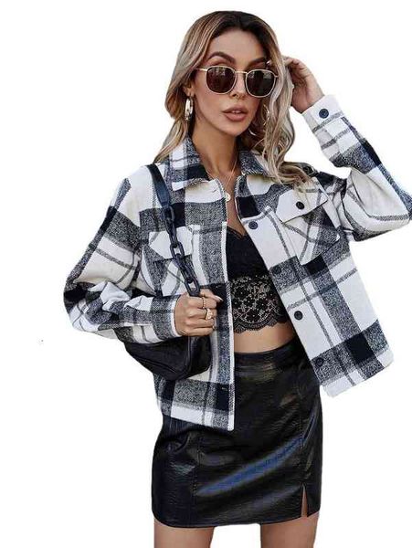 2021 autumn and winter single breasted fabric plaid coat women's straight, Black;brown
2021 autumn and winter single breasted fabric plaid coat women's straight, Black;brown