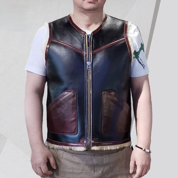 winter 2021 leather and fur vest men women couple v-neck horse pocket strap sheepskin men's vests, Black;white
winter 2021 leather and fur vest men women couple v-neck horse pocket strap sheepskin men's vests, Black;white