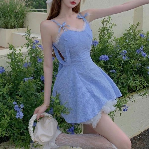 casual dresses 2021 summer one piece dress korean sleeveless bow design elegant women lace up vinatge mini females, Black;gray
casual dresses 2021 summer one piece dress korean sleeveless bow design elegant women lace up vinatge mini females, Black;gray