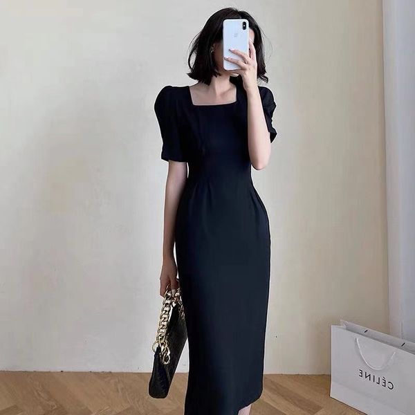 casual dresses summer women elegant midi slim solid black office lady fashion bodycon puff sleeve ng8z, Black;gray
casual dresses summer women elegant midi slim solid black office lady fashion bodycon puff sleeve ng8z, Black;gray