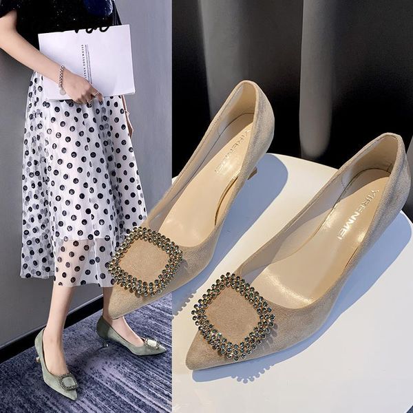 dress shoes 2021 pointed high heel women fashion suede square buckle rhinestone cat heels ins fairy style gentle evening, Black
dress shoes 2021 pointed high heel women fashion suede square buckle rhinestone cat heels ins fairy style gentle evening, Black