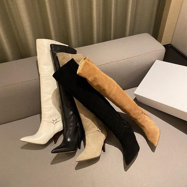 boots over-the-knee women winter natural kid suede spike heels long slip on pointed toe shoes botas femininas size 35-41, Black
boots over-the-knee women winter natural kid suede spike heels long slip on pointed toe shoes botas femininas size 35-41, Black