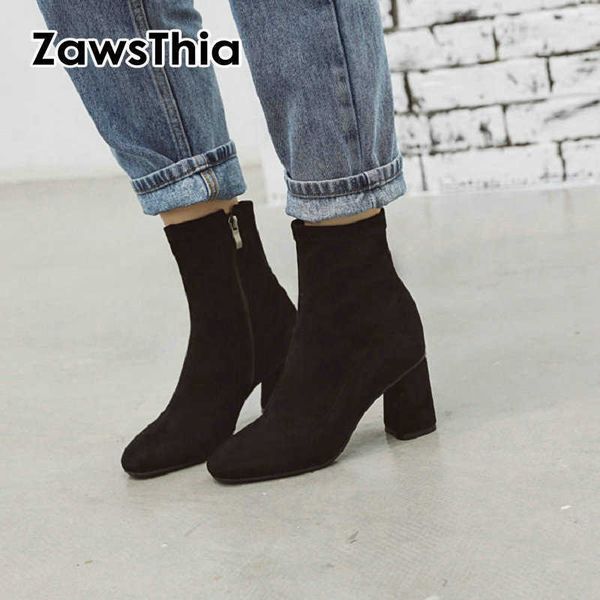 zawsthia winter stretch fabric woman booties block high heel boots for women solid color red ankle boots big size 33-48 210611, Black
zawsthia winter stretch fabric woman booties block high heel boots for women solid color red ankle boots big size 33-48 210611, Black