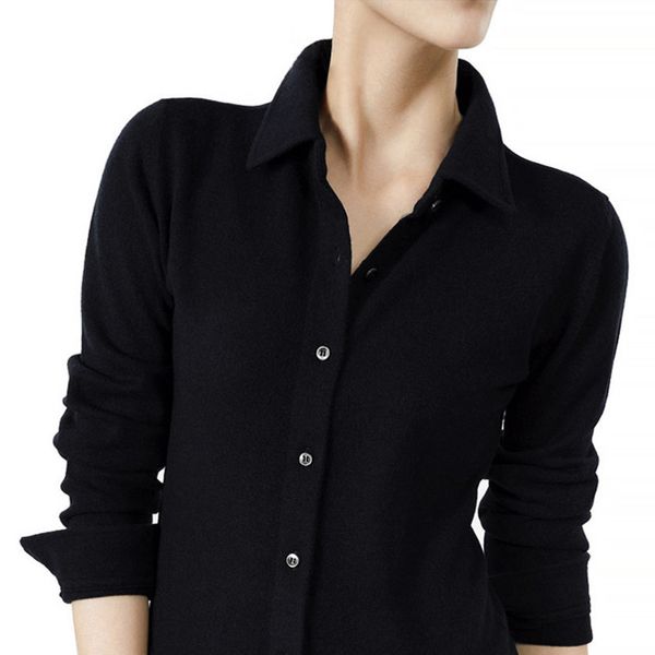 women's blouses & shirts cashmere shirt small loose card pure colour turn-collar knitted bottom, White
women's blouses & shirts cashmere shirt small loose card pure colour turn-collar knitted bottom, White