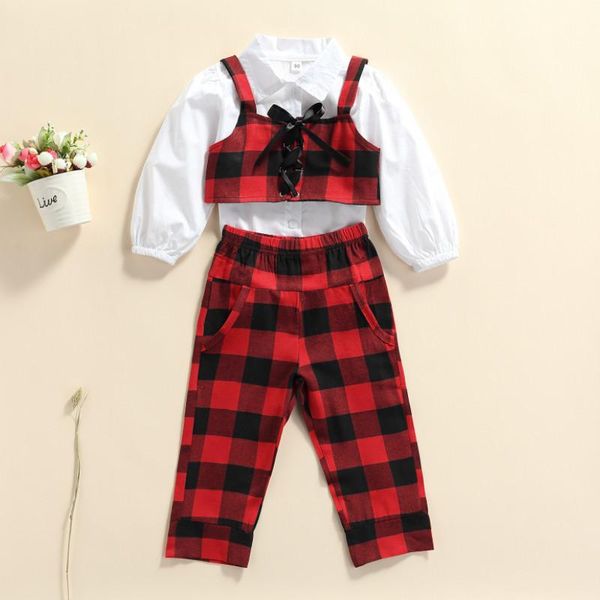 clothing sets toddler girls 3pcs fall outfits, long sleeve button down lapel shirt + tie-up camisole pants set spring autumn, White
clothing sets toddler girls 3pcs fall outfits, long sleeve button down lapel shirt + tie-up camisole pants set spring autumn, White