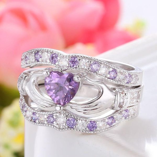 cluster rings 3 pcs ring set elegant women heart zircon casual party engagement wedding, Golden;silver
cluster rings 3 pcs ring set elegant women heart zircon casual party engagement wedding, Golden;silver