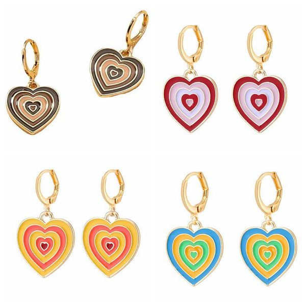hoop & huggie colorful pattern design heart shape pendant earrings for women cute ins fashion girl enamel jewelry gift, Golden;silver
hoop & huggie colorful pattern design heart shape pendant earrings for women cute ins fashion girl enamel jewelry gift, Golden;silver