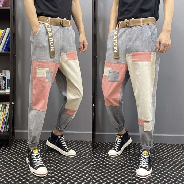 men's jeans autumn and summer patch youth loose personality capris net red tide brand harem pants c32b, Blue
men's jeans autumn and summer patch youth loose personality capris net red tide brand harem pants c32b, Blue