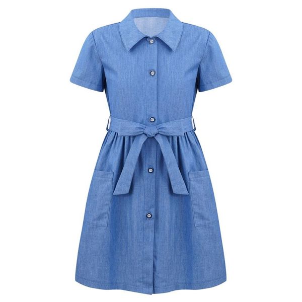 girl's dresses big girls blue denim dress with waist belt kids short sleeve casual children's teenage clothes 8 10 12 14 y, Red;yellow
girl's dresses big girls blue denim dress with waist belt kids short sleeve casual children's teenage clothes 8 10 12 14 y, Red;yellow