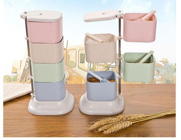 storage bottles & jars kitchen box seasoning rotated vertically with spoon wheat stalk environmental household four-layer rotary spice jar
storage bottles & jars kitchen box seasoning rotated vertically with spoon wheat stalk environmental household four-layer rotary spice jar