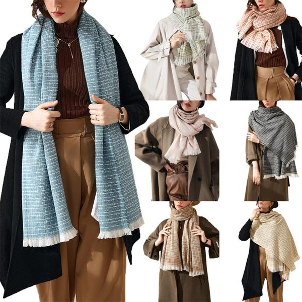 scarves 185cm x 70cm women striped plaid tassel scarf 2021 arrived classic winter warm pashmina wrap shawl apparel accessories, Blue;gray
scarves 185cm x 70cm women striped plaid tassel scarf 2021 arrived classic winter warm pashmina wrap shawl apparel accessories, Blue;gray
