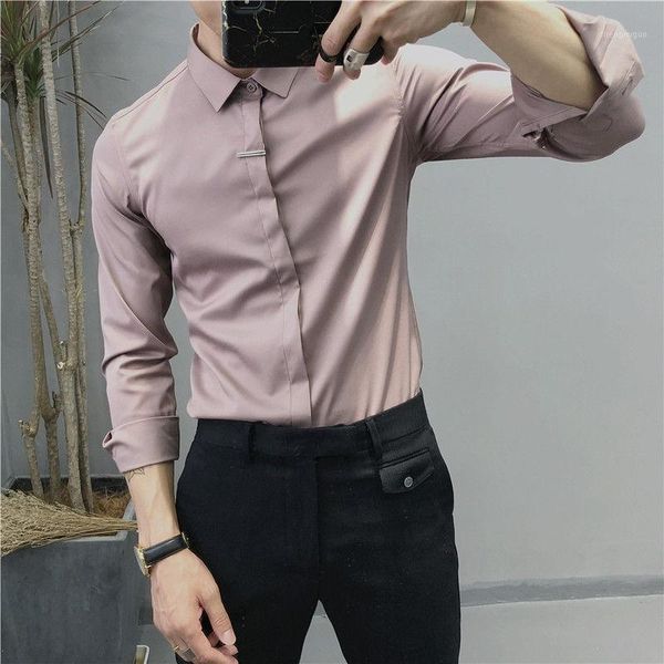 men's dress shirts 2021 spring summer casual business shirt men long-sleeved slim blouses solid color plus size o323, White;black
men's dress shirts 2021 spring summer casual business shirt men long-sleeved slim blouses solid color plus size o323, White;black