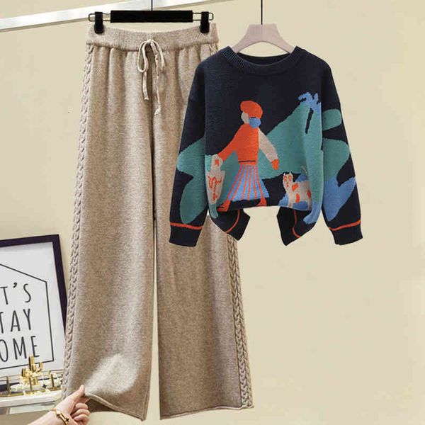 women's sweaters conjuntos de mulher 2 peças malhas inverno dos desenhos animados camisola pulôver calças largas perna solta define man, White;black
women's sweaters conjuntos de mulher 2 peças malhas inverno dos desenhos animados camisola pulôver calças largas perna solta define man, White;black
