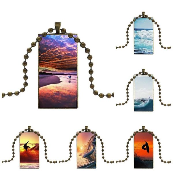 for men women party gift glass pendant necklace handmade half rectangle sea wave surf summer surfing ocean necklaces, Silver
for men women party gift glass pendant necklace handmade half rectangle sea wave surf summer surfing ocean necklaces, Silver
