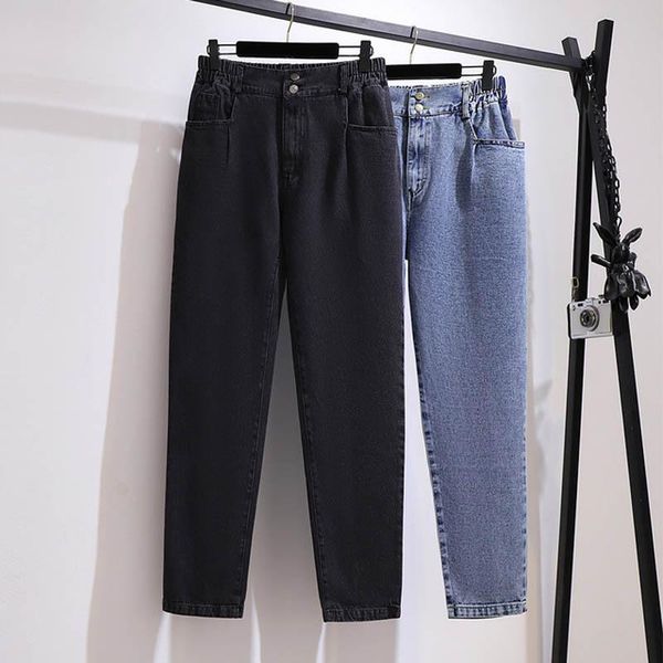 plus size women's autumn loose high waist slim jeans bf straight wide leg pants 7xl 8xl 9xl 10xl simple casual cotton trousers & capris, Black;white
plus size women's autumn loose high waist slim jeans bf straight wide leg pants 7xl 8xl 9xl 10xl simple casual cotton trousers & capris, Black;white