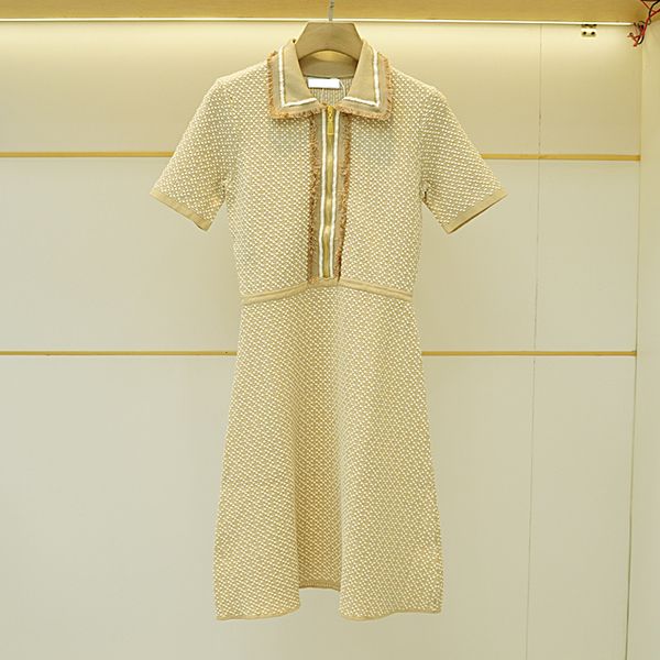 dress fadan s summer french polo neck knitted, White;black
dress fadan s summer french polo neck knitted, White;black