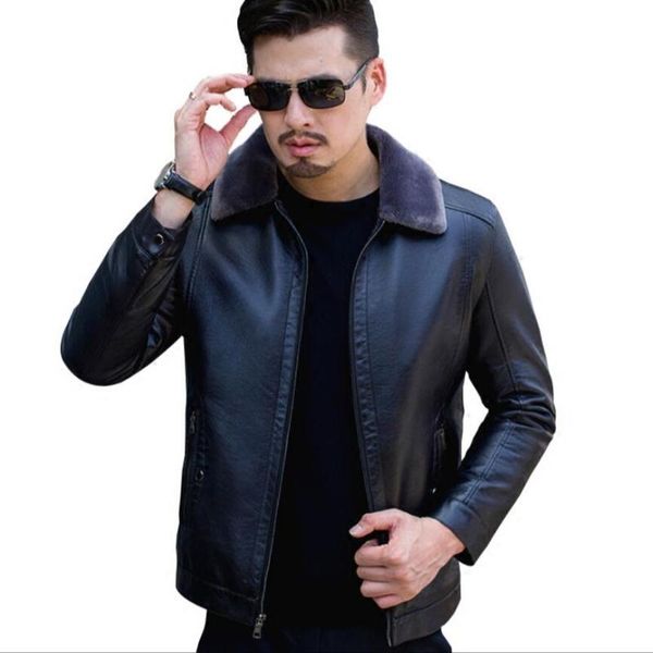 men's fur & faux l-8xl 2021 winter plus fat leather clothing collar middle-aged velvet jacket business casual coat, Black
men's fur & faux l-8xl 2021 winter plus fat leather clothing collar middle-aged velvet jacket business casual coat, Black