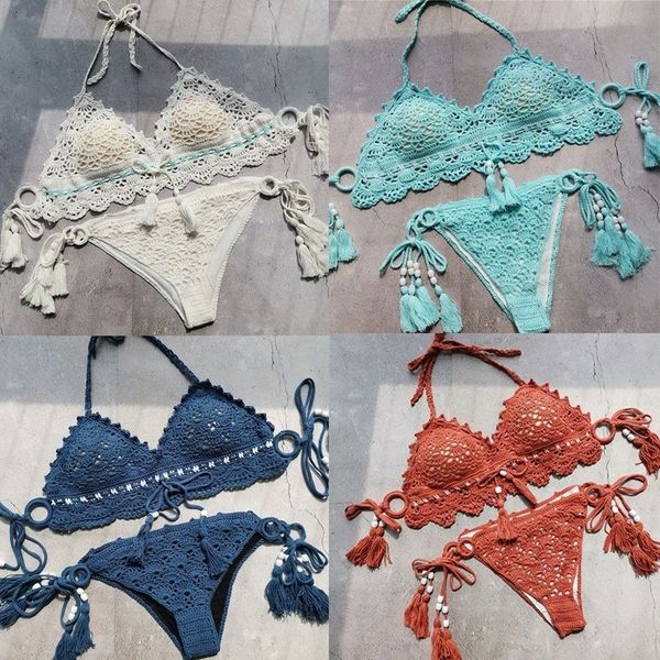wear bikini female swimsuit set swimwear women knitted tassel bathing brazilian fashion swimming suit summer for lady, White;black
wear bikini female swimsuit set swimwear women knitted tassel bathing brazilian fashion swimming suit summer for lady, White;black