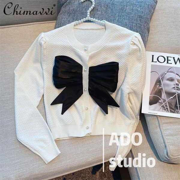 women's knits & tees female fashion beaded knitwear 2021 autumn sweet bowknot elegant sweater cardigan o-neck long-sleeved knitted top, White
women's knits & tees female fashion beaded knitwear 2021 autumn sweet bowknot elegant sweater cardigan o-neck long-sleeved knitted top, White