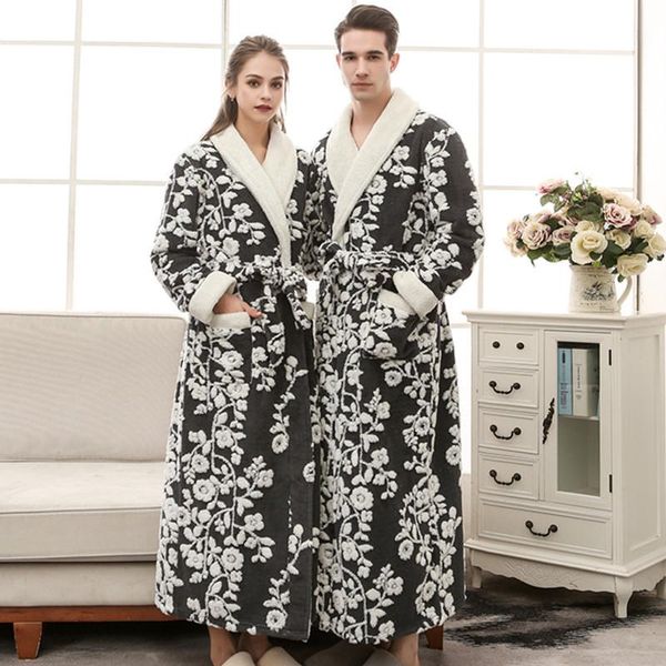 women's sleepwear autumn and winter couple flannel bathrobe thickening lengthening jacquard nightgown coral fleece female, Black;red
women's sleepwear autumn and winter couple flannel bathrobe thickening lengthening jacquard nightgown coral fleece female, Black;red