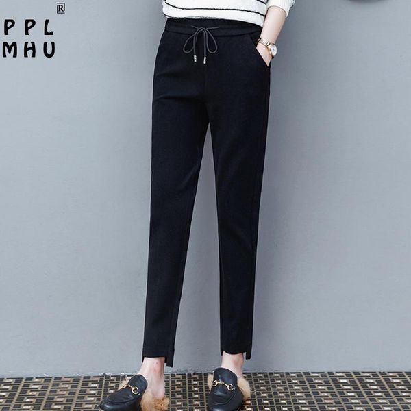 women's pants & capris korean style elastic high waist solid colors woolen women casual slim pencil non-symmetrical straight leg trouse, Black;white
women's pants & capris korean style elastic high waist solid colors woolen women casual slim pencil non-symmetrical straight leg trouse, Black;white
