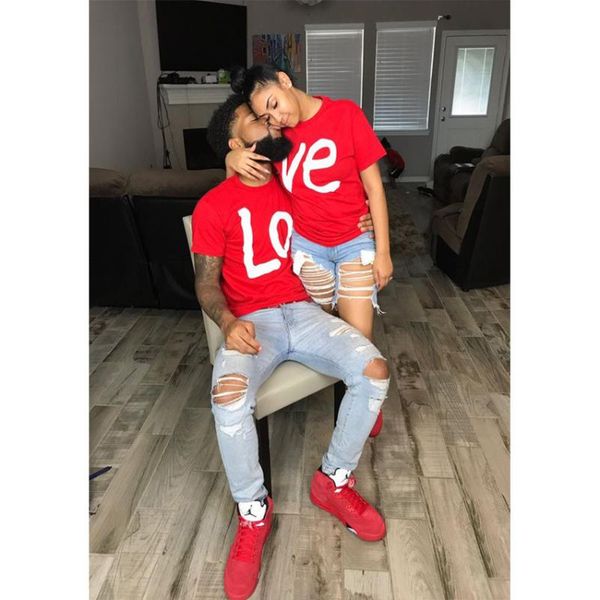 lovers couple summer t shirt heart love print casual o neck short sleeve women's ummer t-shirt boyfriend tee female, White
lovers couple summer t shirt heart love print casual o neck short sleeve women's ummer t-shirt boyfriend tee female, White